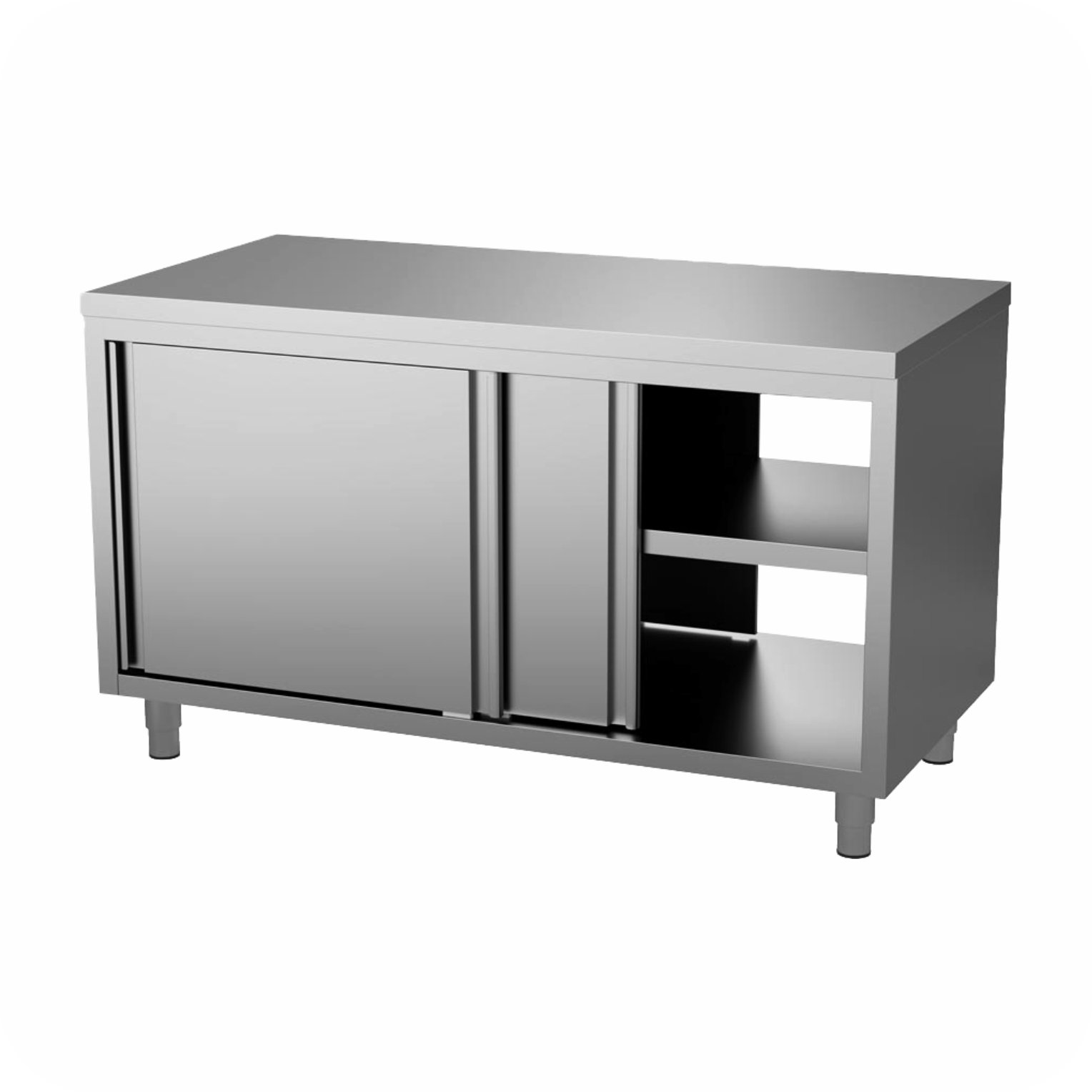 180x70x85 Doorgeef Werktafel 2 Zijdes Schuifdeuren WT-1807085-2S