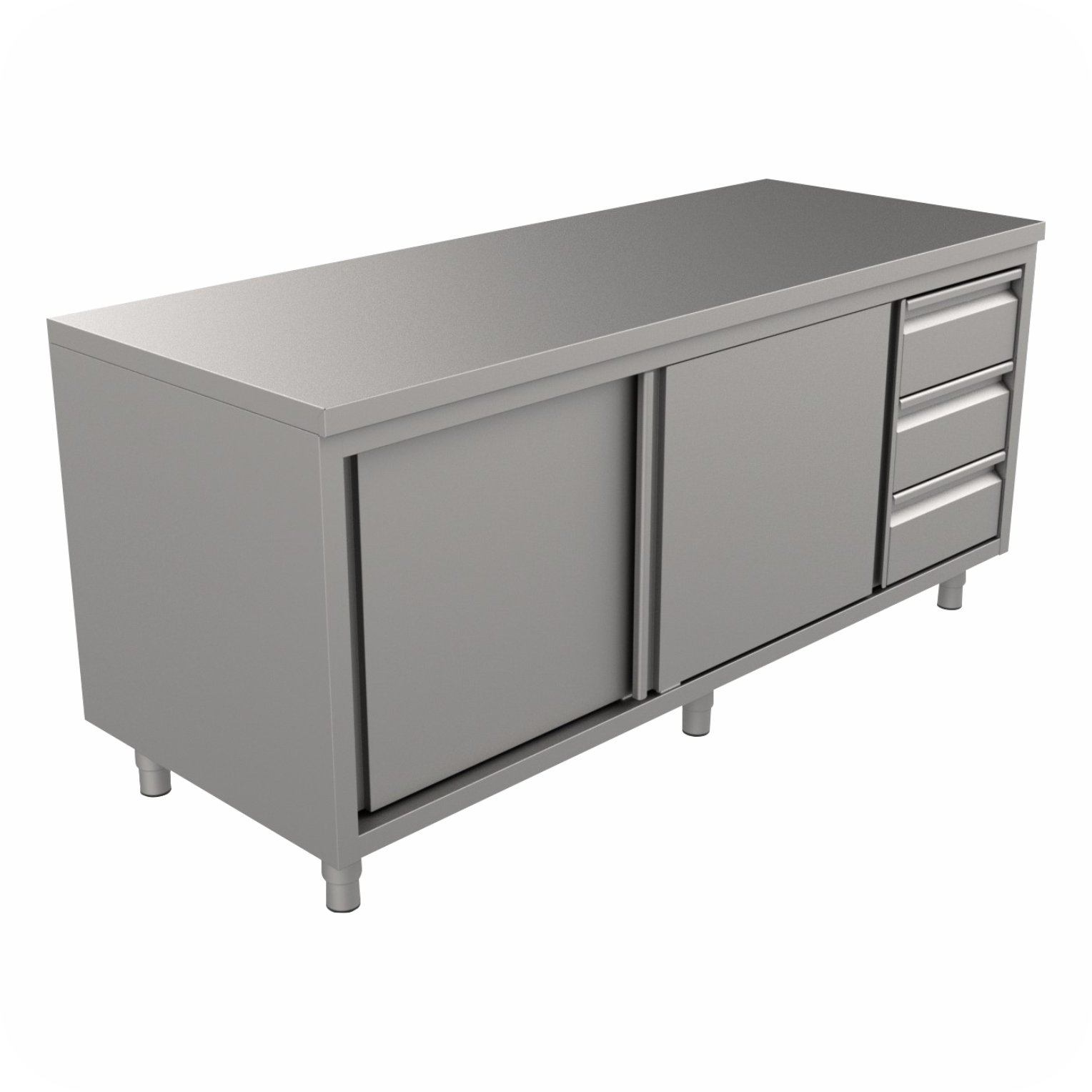 1800x70x85 Werktafel Lade Links Met Schuifdeuren WTS-1807085-L