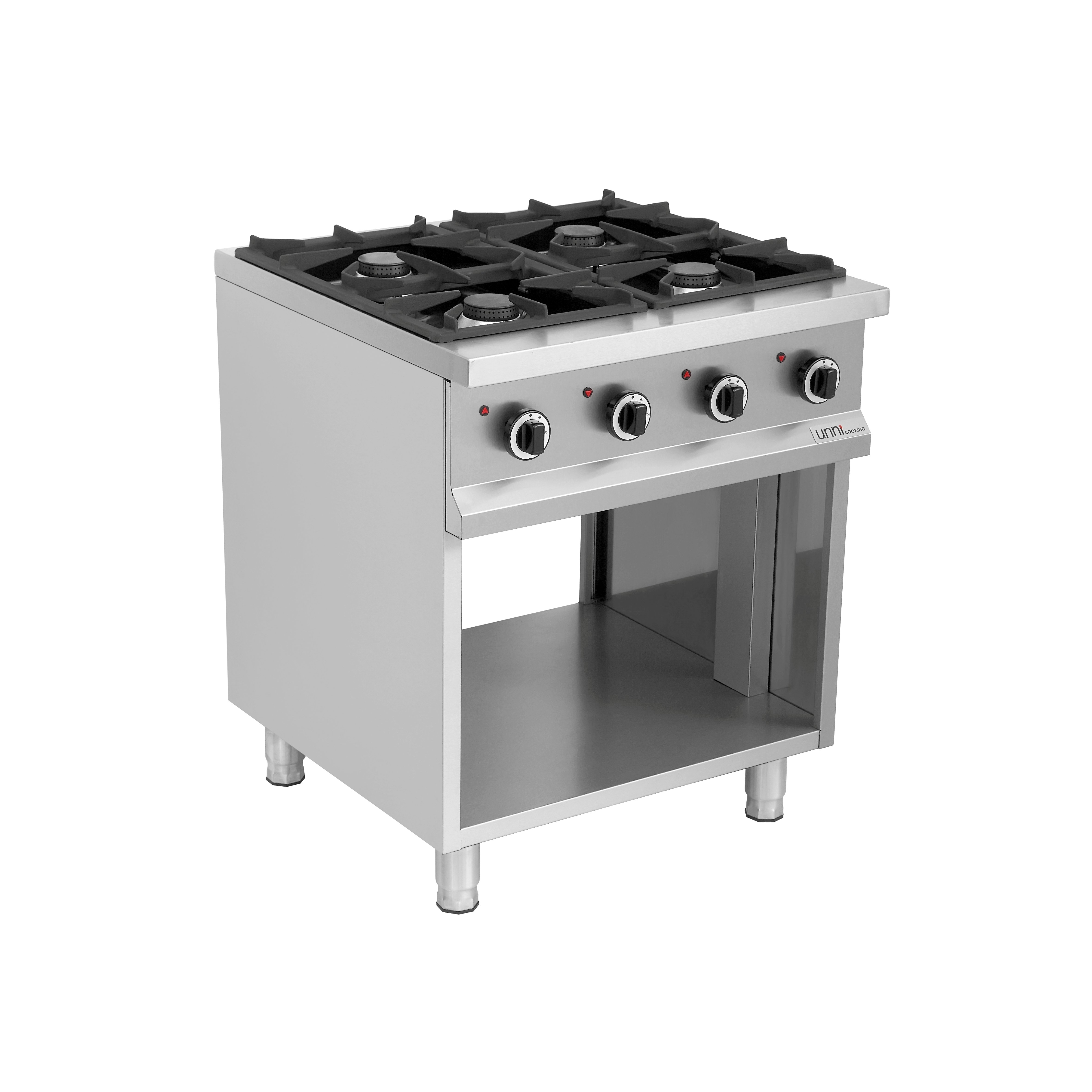 Gasfornuis 4 Brander, Open Onderstel OCK-4